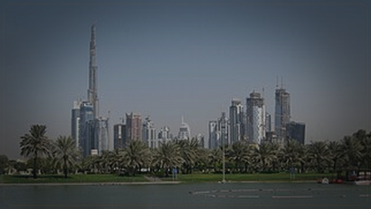 Business Bay Dubai themed Pine Script strategy expert cover with dark finance grading