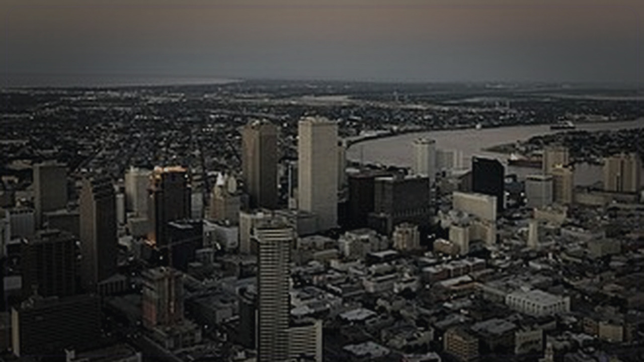 New Orleans skyline themed Pine Script service cover with dark market grading