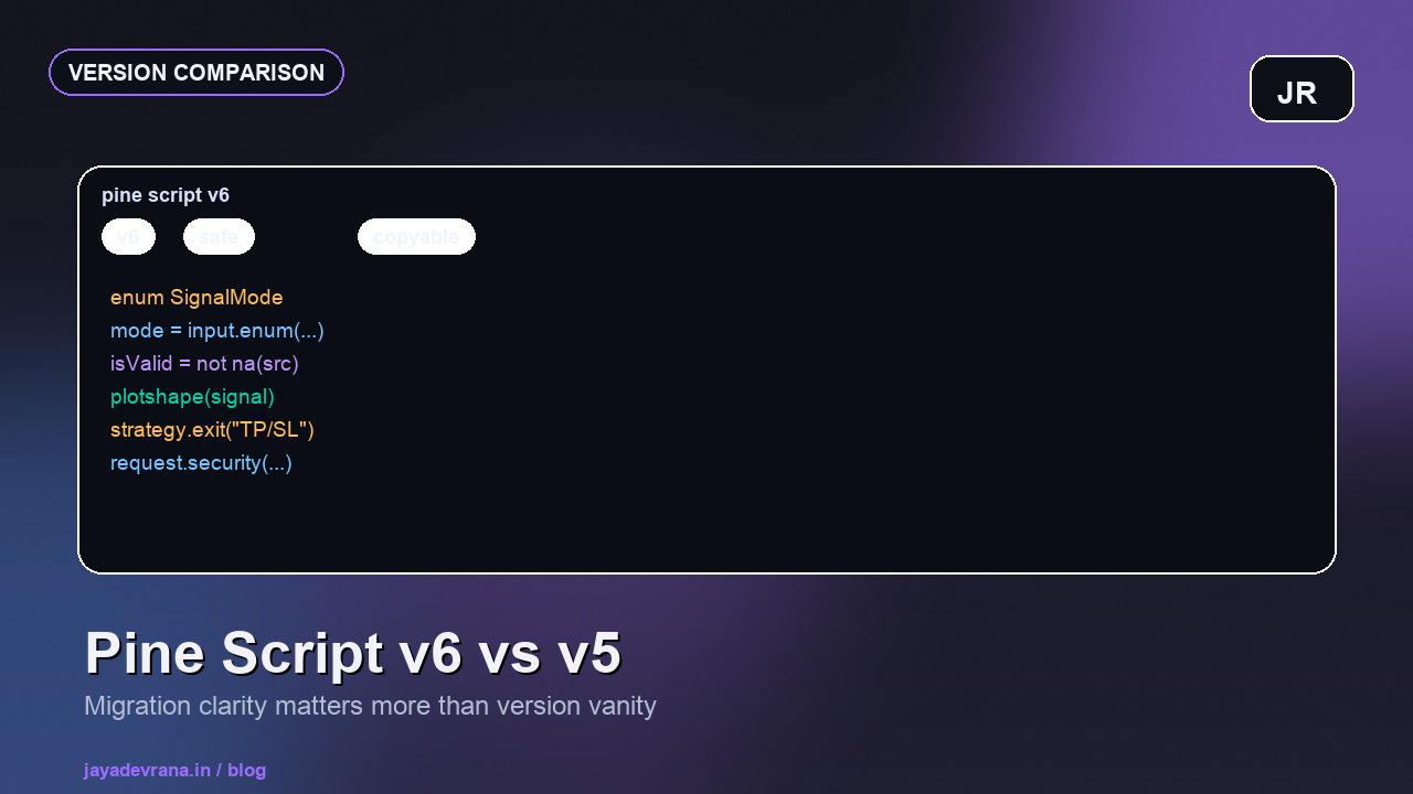 Version comparison concept for Pine Script v6 vs v5