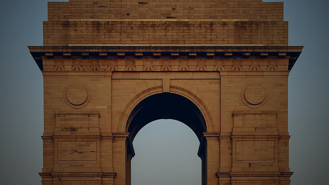 India Gate with dark finance-themed grading for a SEBI algo trading rules article